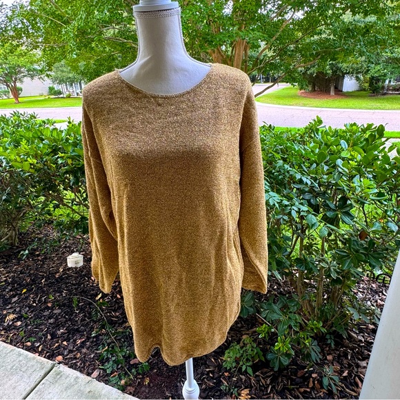 Jaclyn Smith Sweaters - Jaclyn Smith vintage Gold Sequined Chiffon Layer Lagenlook Sweater vintage